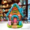 Sugary Haven Candy House Tabletop Figurine, 7" LED Christmas Gingerbread Style Home Decoration